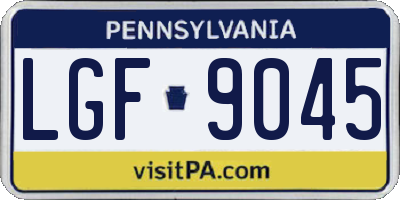 PA license plate LGF9045
