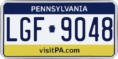PA license plate LGF9048