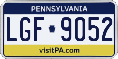 PA license plate LGF9052