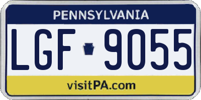 PA license plate LGF9055