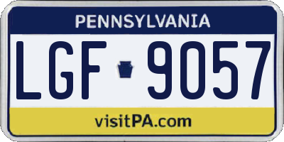 PA license plate LGF9057
