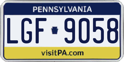 PA license plate LGF9058