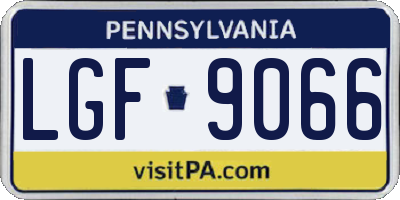 PA license plate LGF9066
