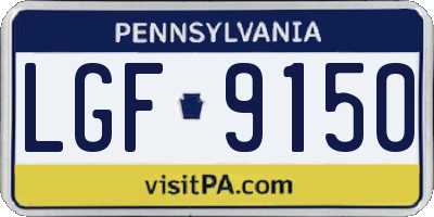 PA license plate LGF9150