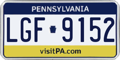PA license plate LGF9152
