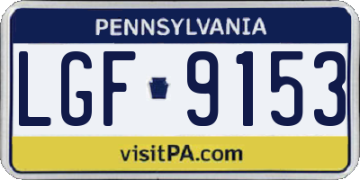 PA license plate LGF9153
