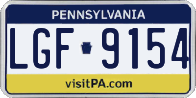 PA license plate LGF9154