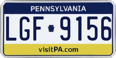 PA license plate LGF9156