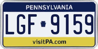 PA license plate LGF9159