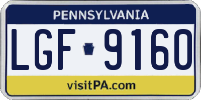 PA license plate LGF9160