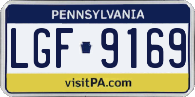 PA license plate LGF9169