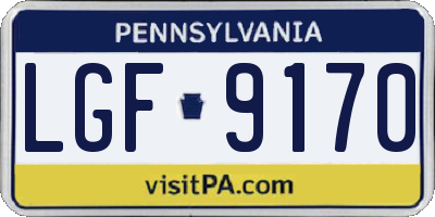 PA license plate LGF9170
