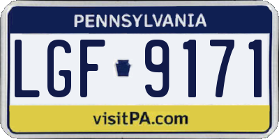 PA license plate LGF9171