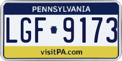 PA license plate LGF9173