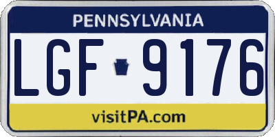 PA license plate LGF9176
