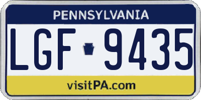 PA license plate LGF9435