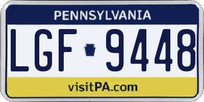 PA license plate LGF9448