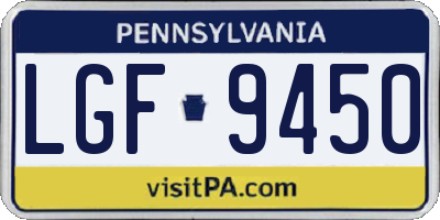 PA license plate LGF9450