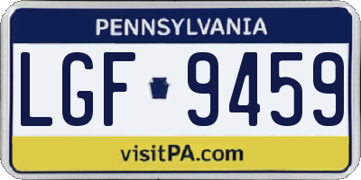 PA license plate LGF9459