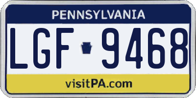PA license plate LGF9468