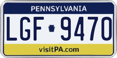 PA license plate LGF9470