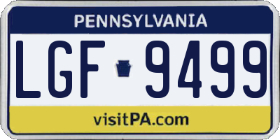 PA license plate LGF9499