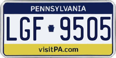 PA license plate LGF9505