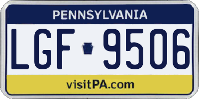 PA license plate LGF9506