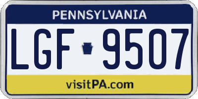 PA license plate LGF9507