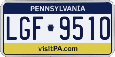 PA license plate LGF9510