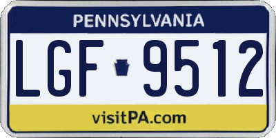 PA license plate LGF9512