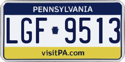 PA license plate LGF9513