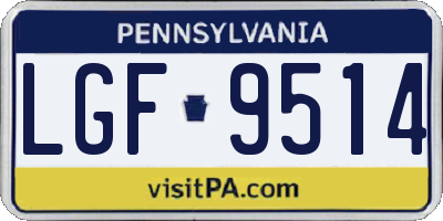 PA license plate LGF9514