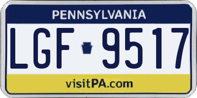 PA license plate LGF9517