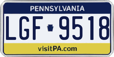 PA license plate LGF9518