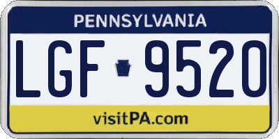PA license plate LGF9520