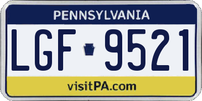 PA license plate LGF9521