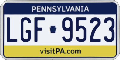 PA license plate LGF9523