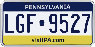 PA license plate LGF9527