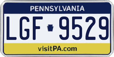PA license plate LGF9529