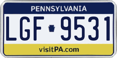 PA license plate LGF9531