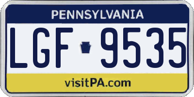 PA license plate LGF9535