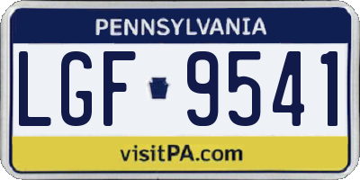 PA license plate LGF9541