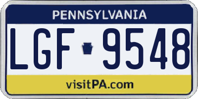 PA license plate LGF9548