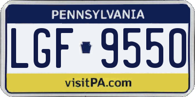 PA license plate LGF9550