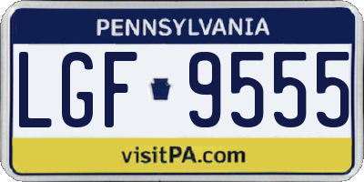 PA license plate LGF9555