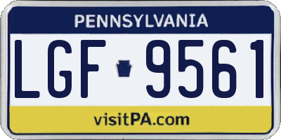 PA license plate LGF9561