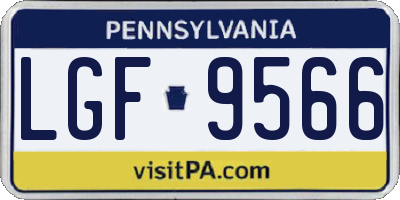 PA license plate LGF9566