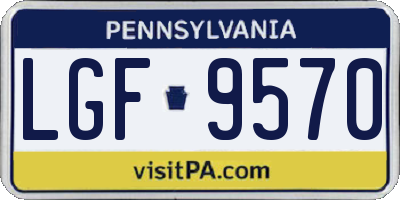 PA license plate LGF9570