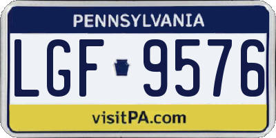 PA license plate LGF9576